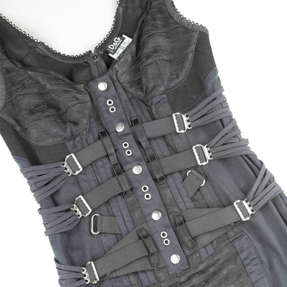 Dolce & Gabbana Vintage Bondage Corset Black Dress (S)