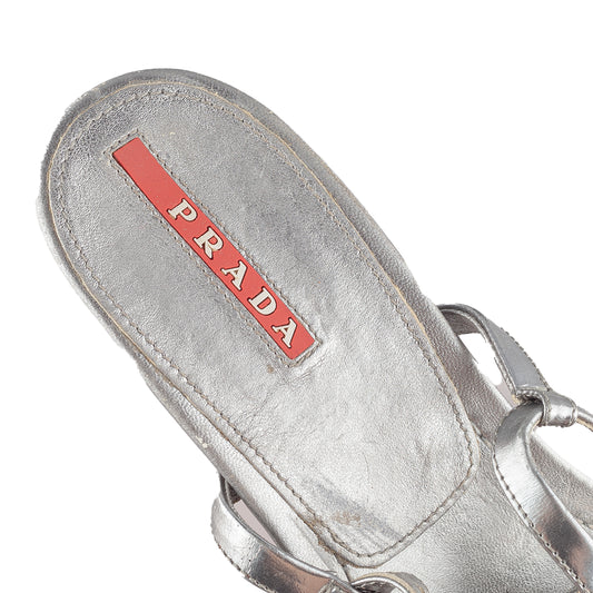 Prada Vintage Silver Sandals (38,5 EU)