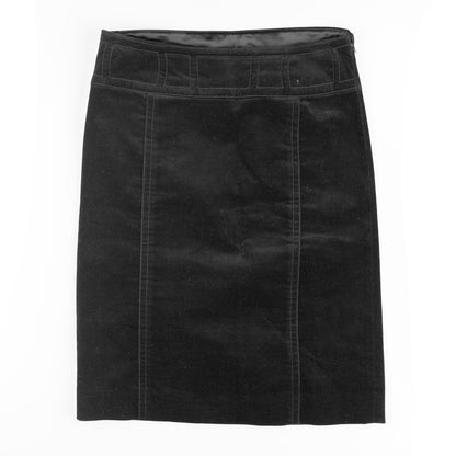 Gucci by Tom Ford Black Vintage Velvet Midi Skirt (S)