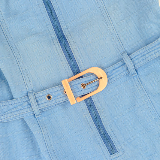 Fendi Zucca Vintage Baby Blue Monogram Dress (S)