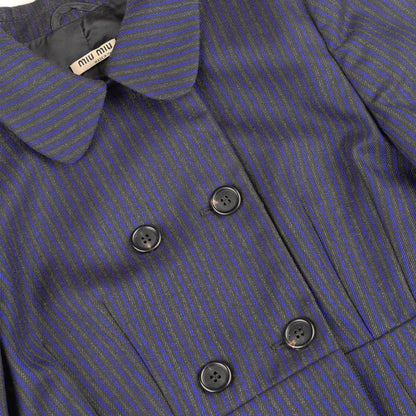 Miu Miu Black/Blue Pinstripe Vintage Jacket (S)