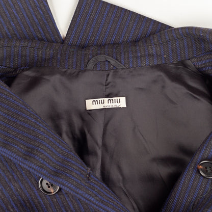 Miu Miu Black/Blue Pinstripe Vintage Jacket (S)