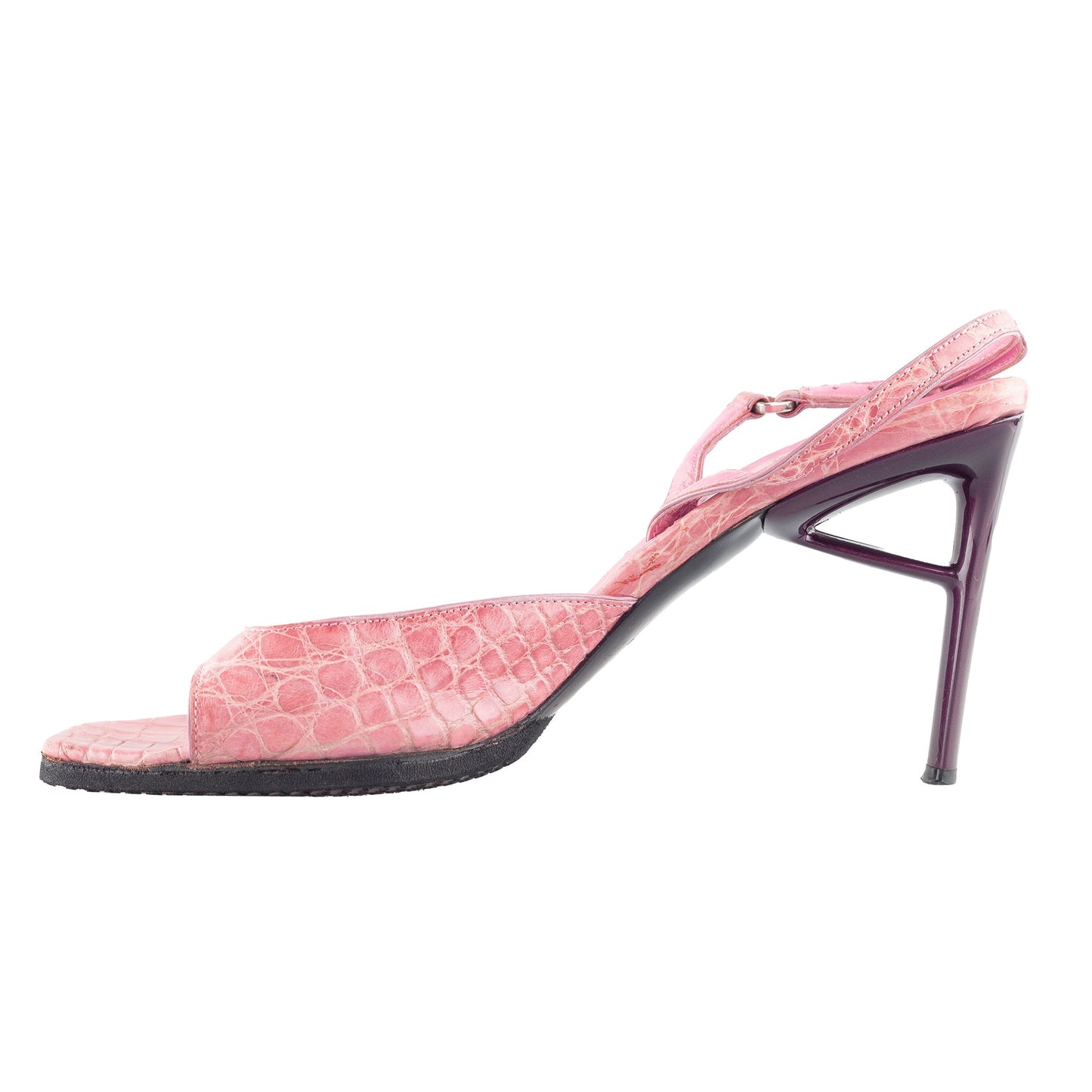 Prada Python Pink Sandal Heels (37 EU)