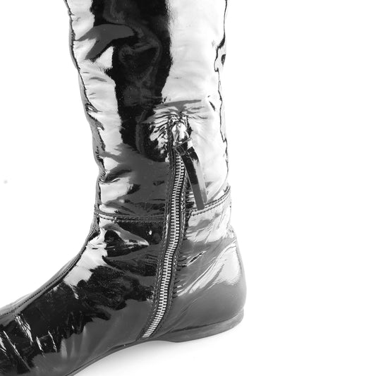 Miu Miu Black Patent Leather Vintage Buckle Boots (37 EU)