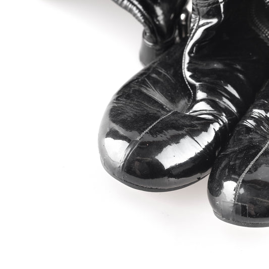 Miu Miu Black Patent Leather Vintage Buckle Boots (37 EU)