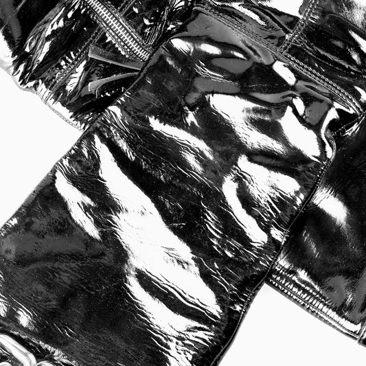 Miu Miu Black Patent Leather Vintage Buckle Boots (37 EU)