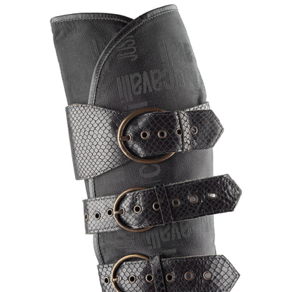 Just Cavalli Black Monogram Vintage Pointed Toe Boots (38 EU)