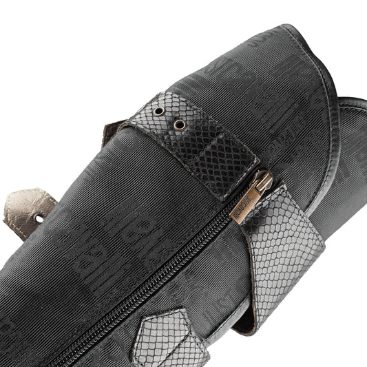 Just Cavalli Black Monogram Vintage Pointed Toe Boots (38 EU)