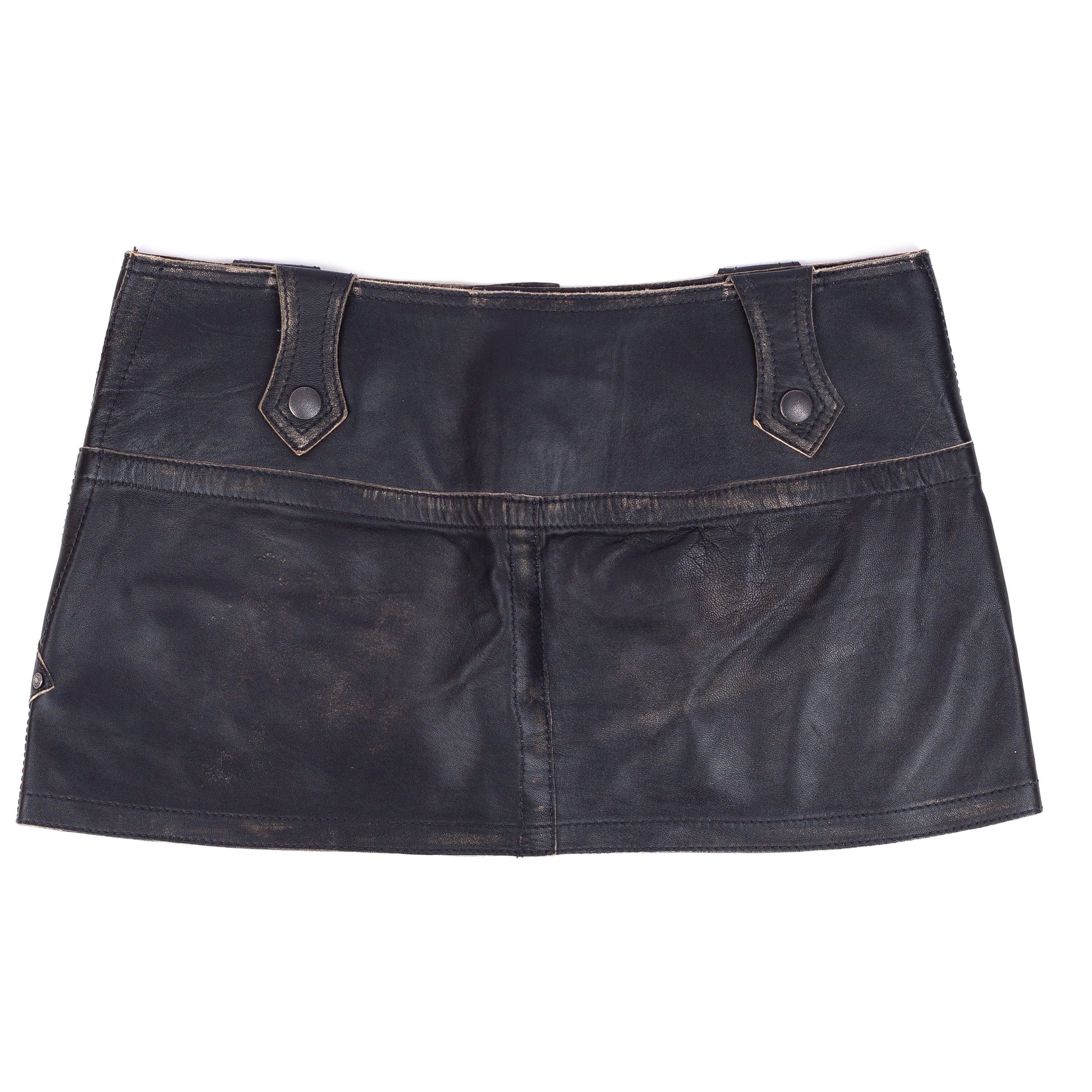 Diesel Brown Cargo Leather Mini Skirt