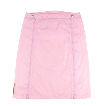 Prada Pink Nylon Knee Length Skirt