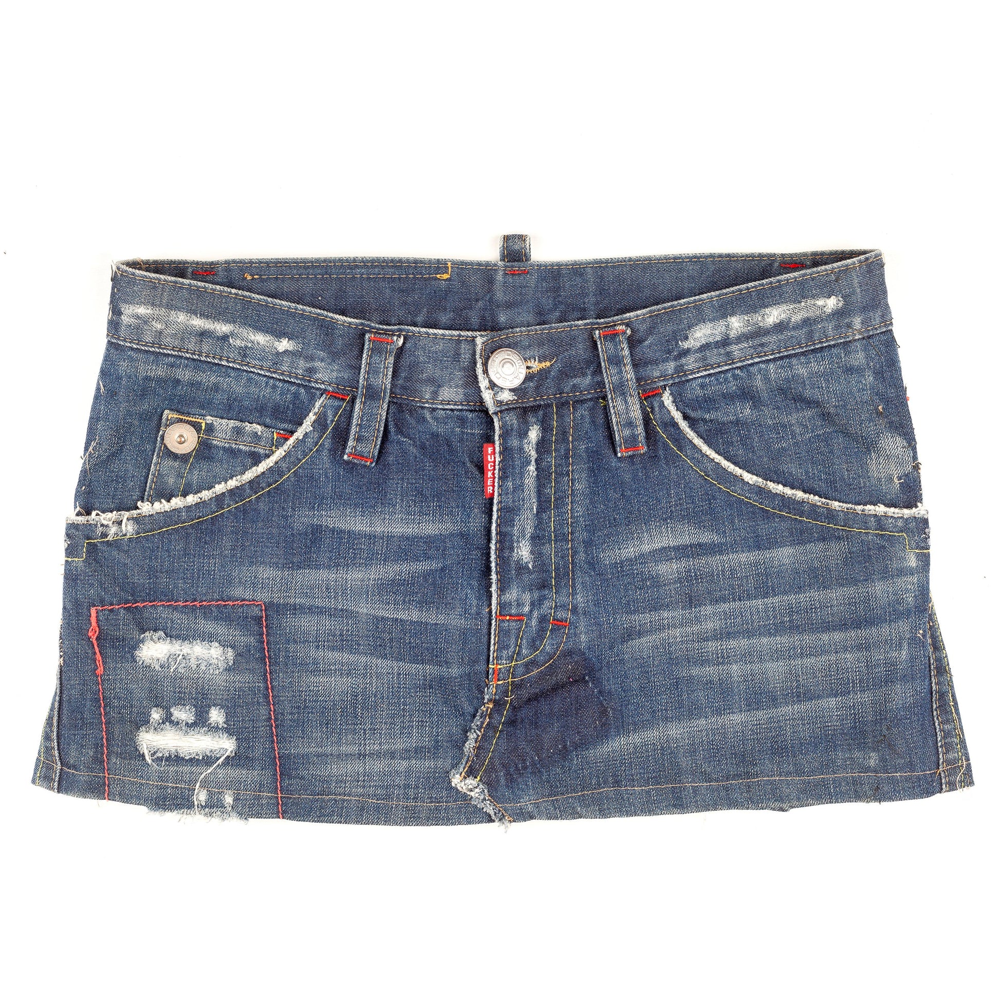 Dsquared2 Reworked Fucker Mini Denim Skirt (M)