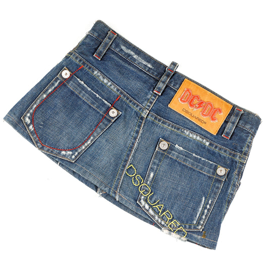 Dsquared2 Reworked Fucker Mini Denim Skirt (M)