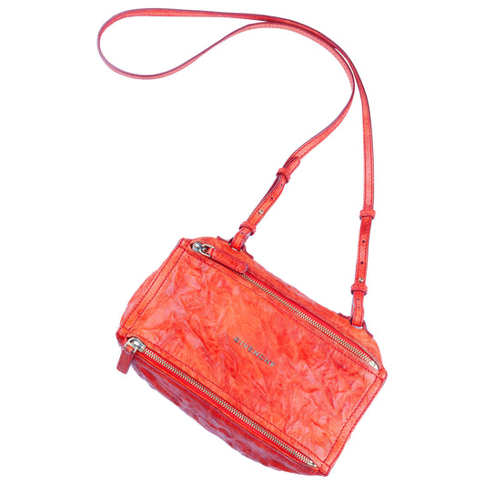 Givenchy Paris Goatskin Coral Mini Pandora Vintage Bag
