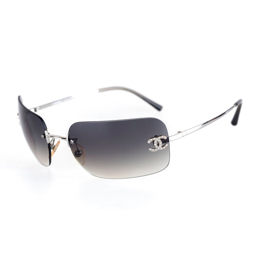 Chanel 4017 Black CC Logo Swarovski Sunglasses