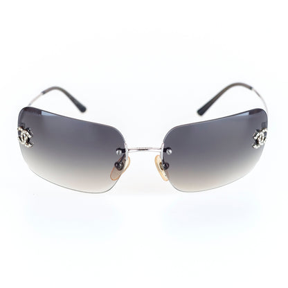 Chanel 4017 Black CC Logo Swarovski Sunglasses