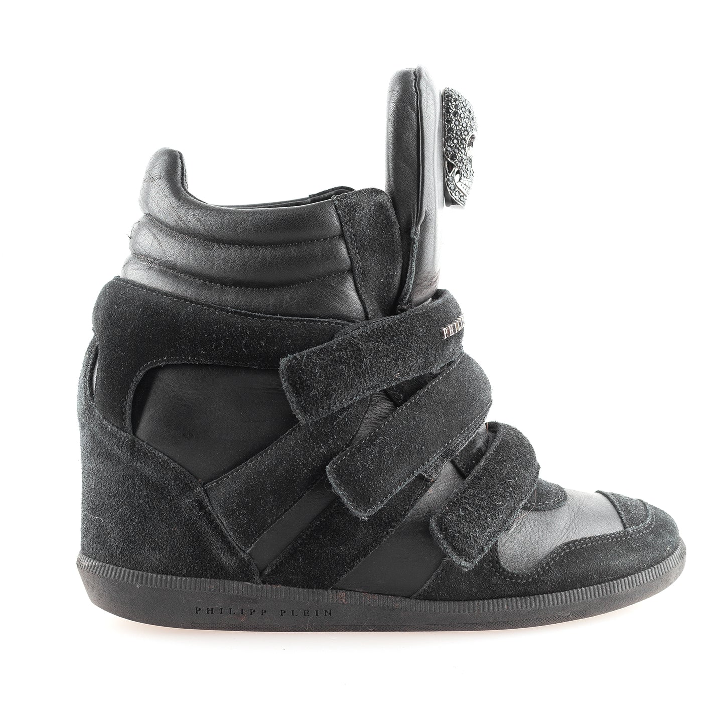 Philipp Plein Vintage Black Wedge Sneakers (37 IT/38 EU)