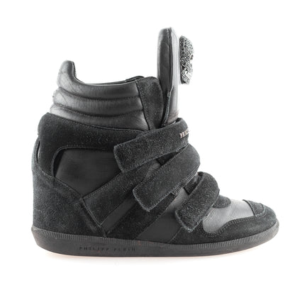 Philipp Plein Vintage Black Wedge Sneakers (37 IT/38 EU)