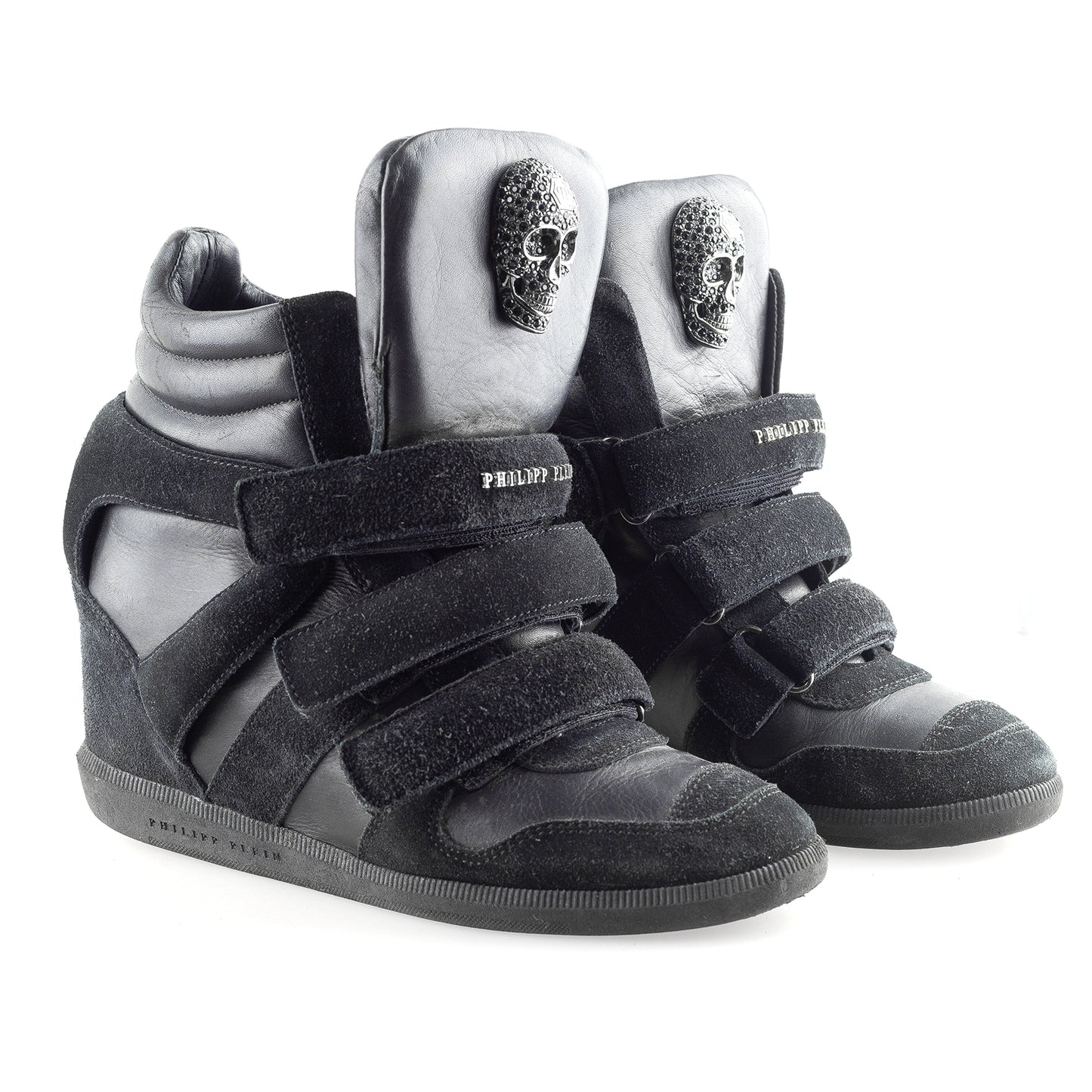 Philipp Plein Vintage Black Wedge Sneakers (37 IT/38 EU)