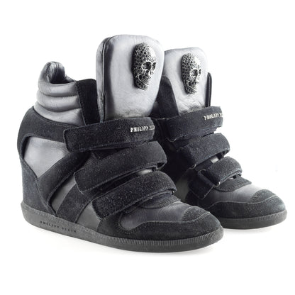 Philipp Plein Vintage Black Wedge Sneakers (37 IT/38 EU)