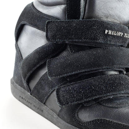 Philipp Plein Vintage Black Wedge Sneakers (37 IT/38 EU)