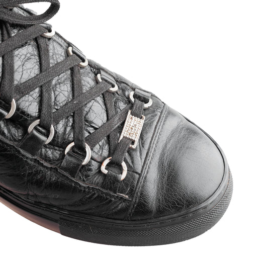 Balenciaga Arena High Black Leather Shoes (43 IT/ 44 EU)