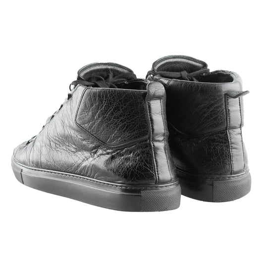 Balenciaga Arena High Black Leather Shoes (43 IT/ 44 EU)