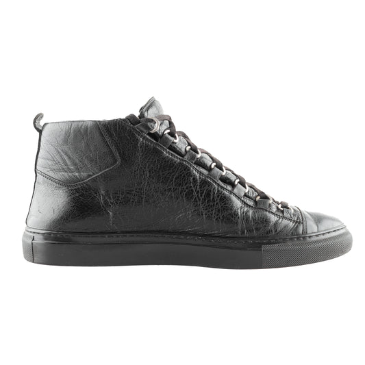 Balenciaga Arena High Black Leather Shoes (43 IT/ 44 EU)