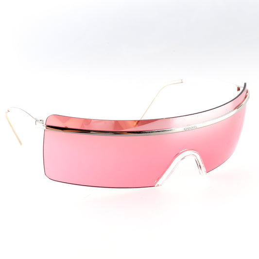 Chanel 4045 127 130 Black Pink Vintage Shield Sunglasses