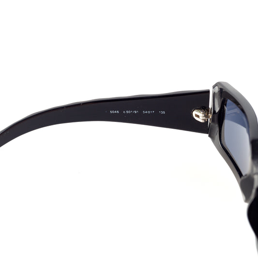 Chanel 5046 501/91 Black Vintage Padded Rectangle Sunglasses