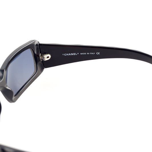 Chanel 5046 501/91 Black Vintage Padded Rectangle Sunglasses