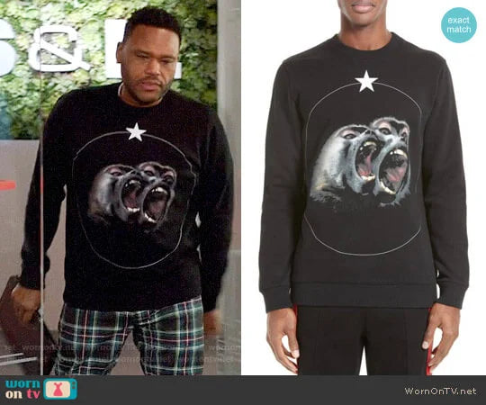 Givenchy Paris S/S 2016 Monkey Brothers Vintage Black Sweatshirt (S)