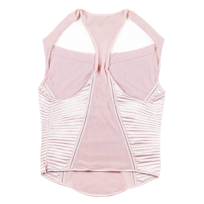 Gucci Bustier Soft Pink Mesh/Satin Top