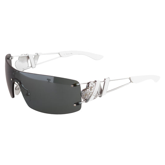 Christian Dior Heart Core YB795 White/Grey Shield Sunglasses