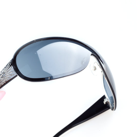 Chanel 40148B Vintage Black Shield Sunglasses