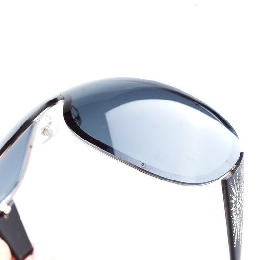 Chanel 40148B Vintage Black Shield Sunglasses