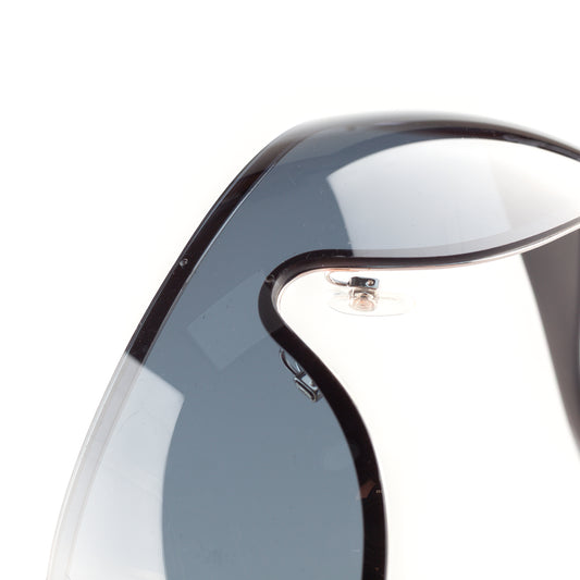 Chanel 40148B Vintage Black Shield Sunglasses