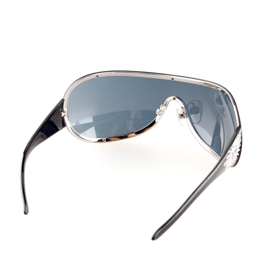 Chanel 40148B Vintage Black Shield Sunglasses