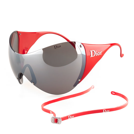 Christian Dior “DIOR SKI 1”  Vintage Red Shield Mask Sunglasses