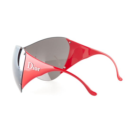 Christian Dior “DIOR SKI 1”  Vintage Red Shield Mask Sunglasses