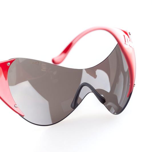Christian Dior “DIOR SKI 1”  Vintage Red Shield Mask Sunglasses