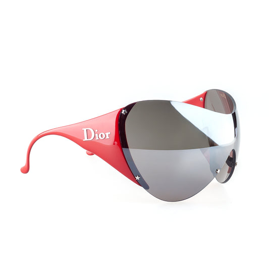 Christian Dior “DIOR SKI 1”  Vintage Red Shield Mask Sunglasses