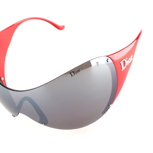Christian Dior “DIOR SKI 1”  Vintage Red Shield Mask Sunglasses