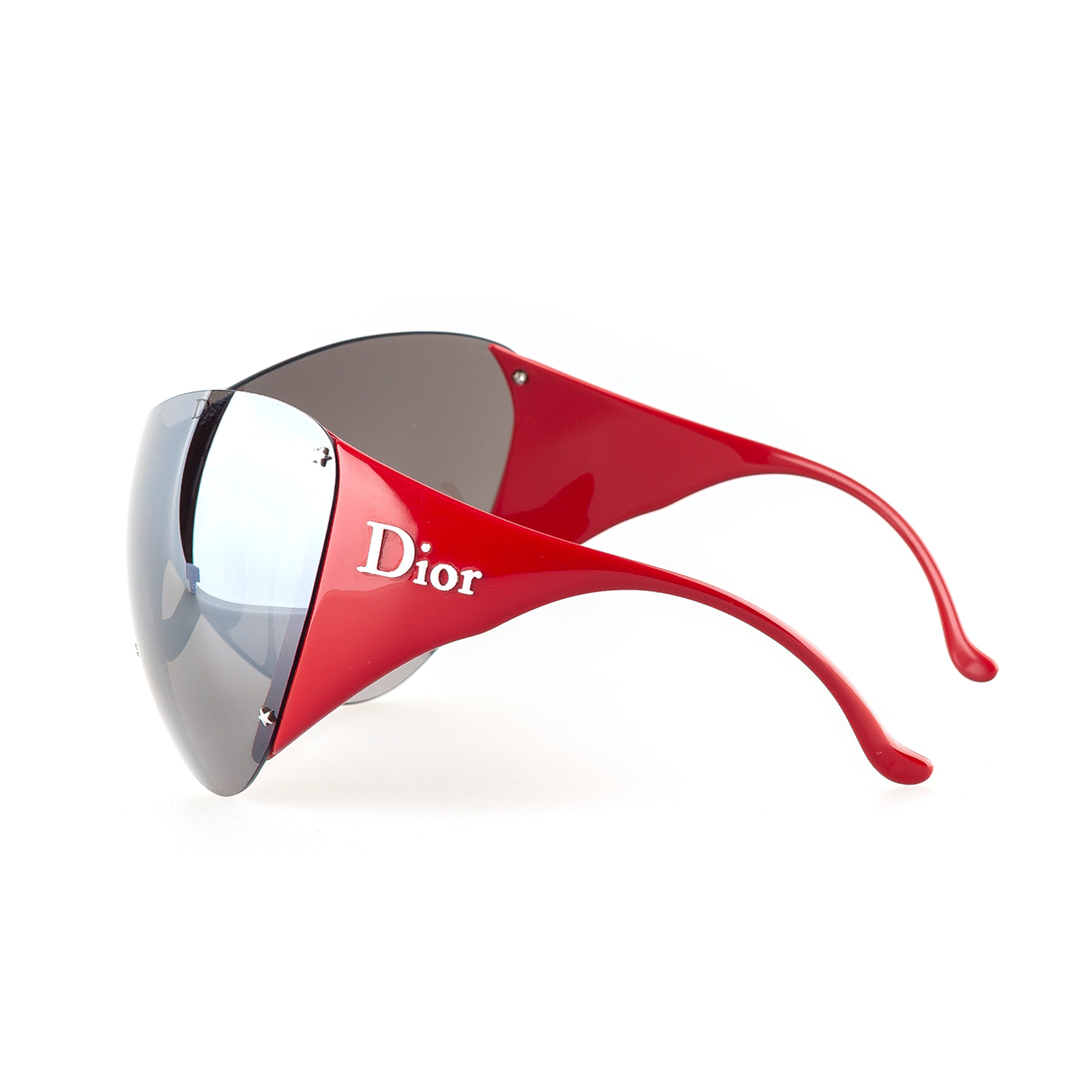 Christian Dior “DIOR SKI 1”  Vintage Red Shield Mask Sunglasses
