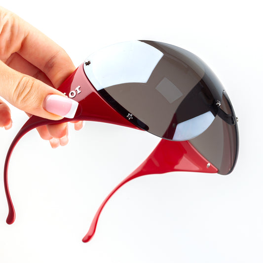 Christian Dior “DIOR SKI 1”  Vintage Red Shield Mask Sunglasses