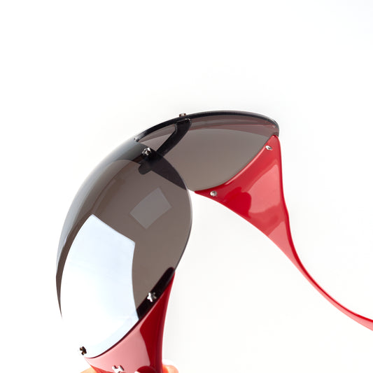 Christian Dior “DIOR SKI 1”  Vintage Red Shield Mask Sunglasses