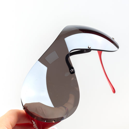 Christian Dior “DIOR SKI 1”  Vintage Red Shield Mask Sunglasses