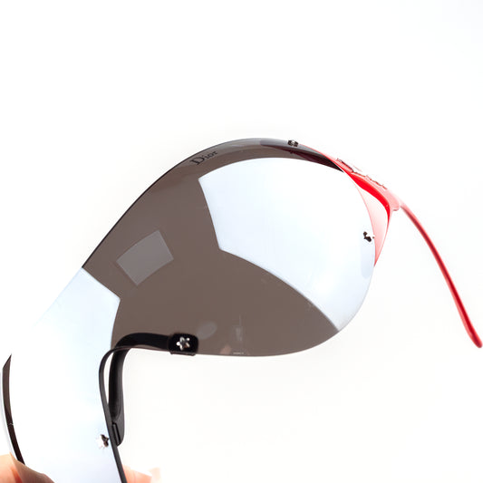Christian Dior “DIOR SKI 1”  Vintage Red Shield Mask Sunglasses