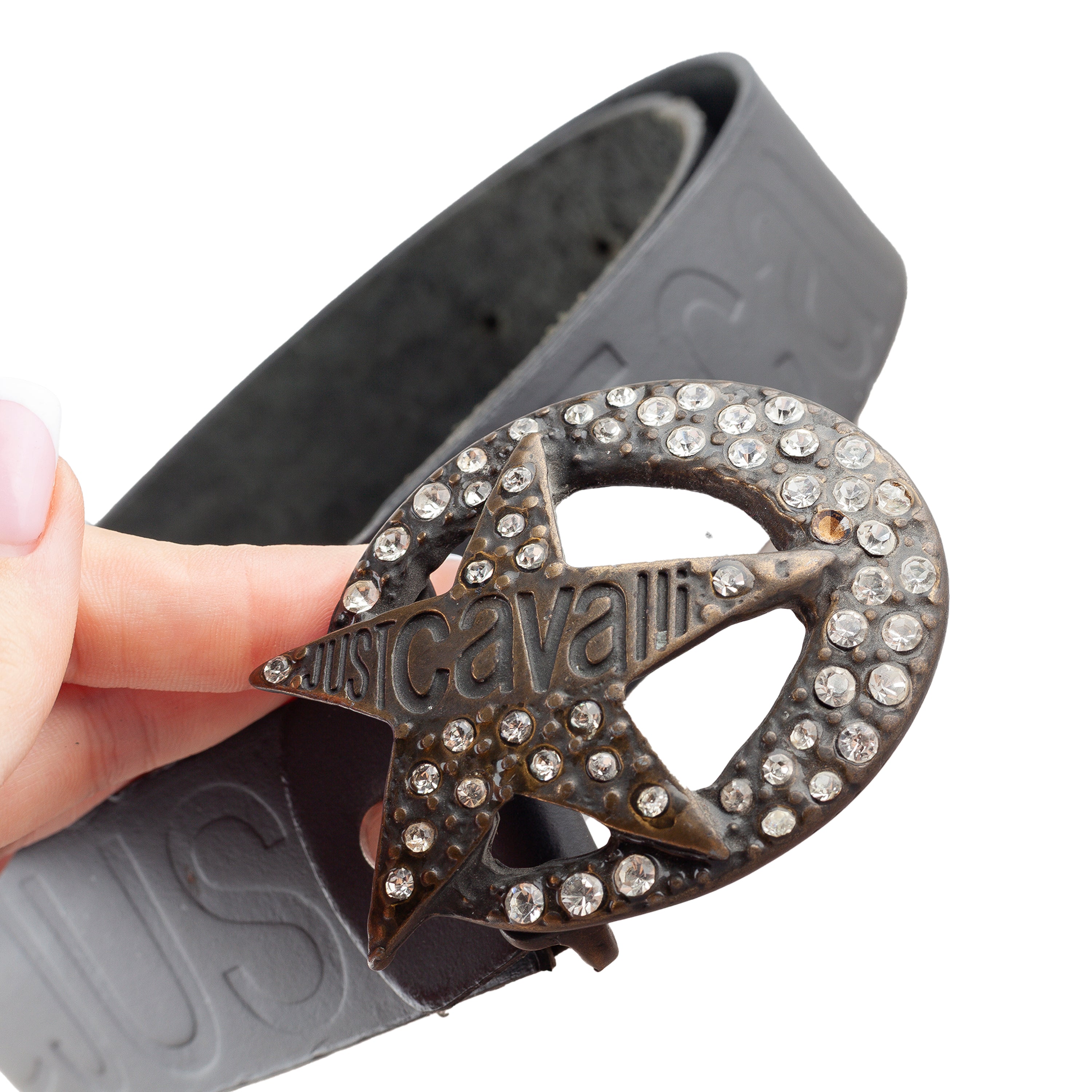 Just Cavalli Leather Vintage Star Belt (100 CM)