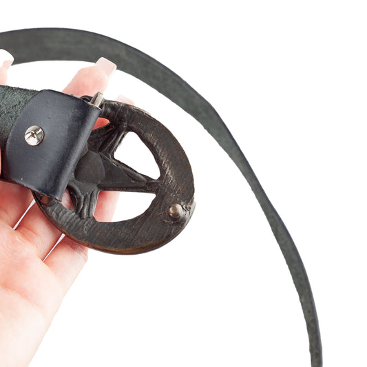 Just Cavalli Leather Vintage Star Belt (100 CM)