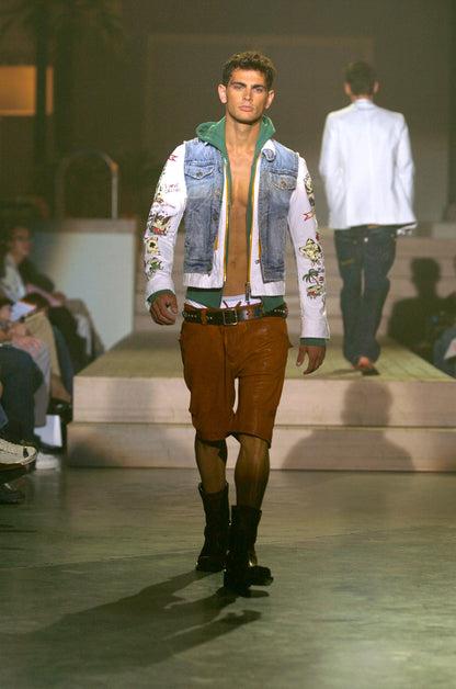 DSQUARED2 S/S 2005 Tattoo Print Detachable Jacket with Denim Vest